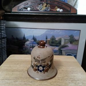 🏘Vintage Cancun Ceramic Souvenir Bell & A Vintage Pottery Bowl,Nice Gifts! 🐢🐊